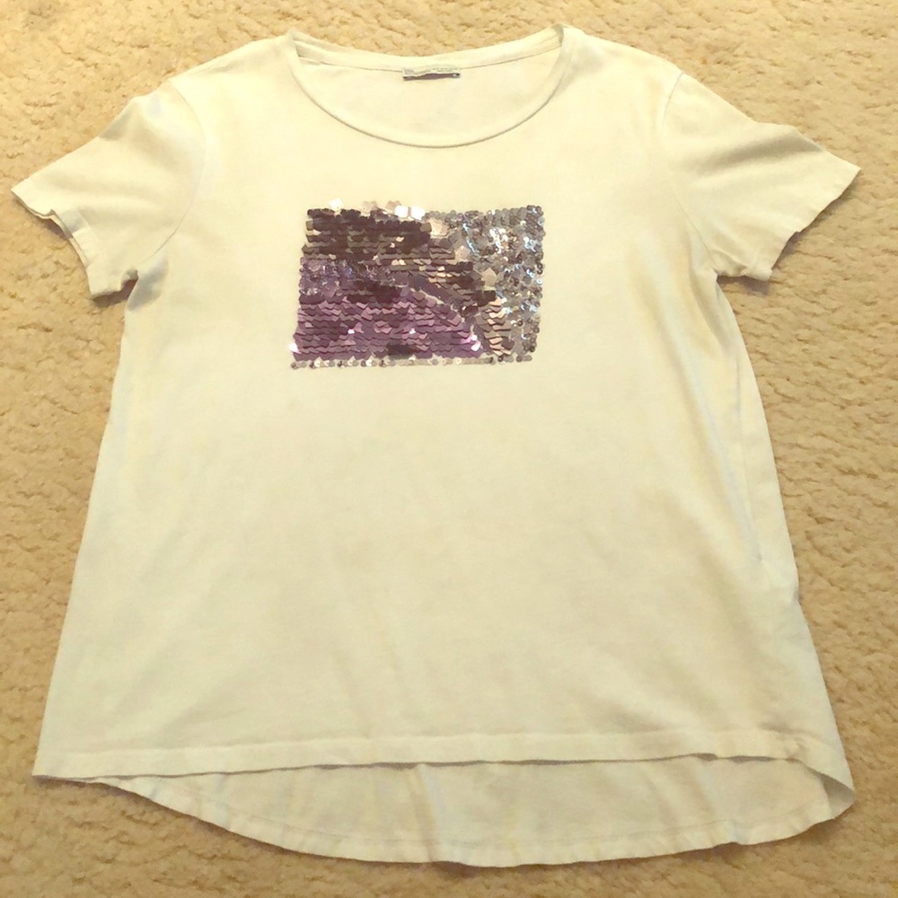 White Zara tee